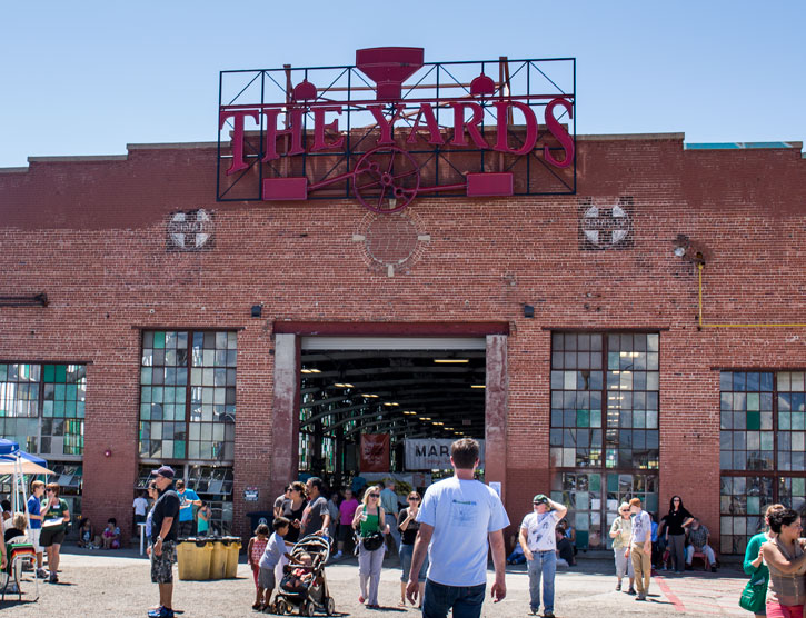 The Rail Yards Market takes place in Albuquerque’s old railroad workshops.